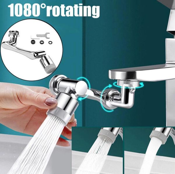 Extension de robinet rotative universelle à 1080 °, tête de pulvérisation, filtre anti-éclaboussures, robinet de cuisine en plastique, économie d'eau, buse de pulvérisation