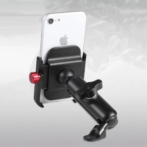 Universal 12-24V en aluminium Guide de moto Motorcycle Bike Mobile Support avec USB Charger Moto Rear View Mirror Support du support de téléphone portable