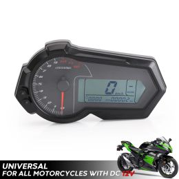 Tacómetro de odómetro de motocicleta universal de 1200 rpm UTV UTV LCD Digital Speedometer Gaus para 2,4 cilindros N1-6