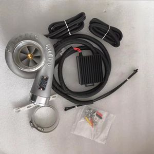 Turbocompresor eléctrico Universal de 12V, Kit de turbocompresor eléctrico de empuje, entrada de filtro de aire para mejorar la velocidad del coche