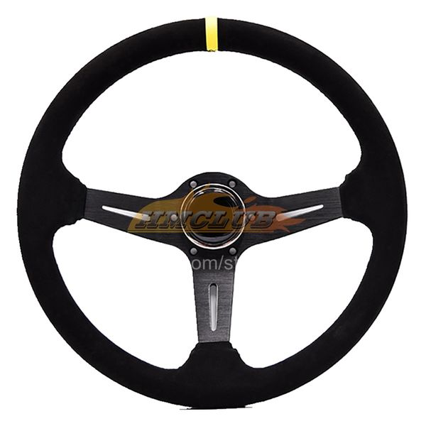 Universal 14 pulgadas 350 mm Gamuza / PVC Accesorios para automóviles Ruedas de carreras Deep Corn Drifting Sport Auto Turn Volante con modificación de automóviles P