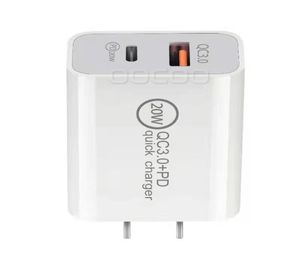 Universal 18W 20W Chargeur mural PD Adaptateur d'alimentation rapide Type C USB US UK UE AU PLIP MOBILLE CHARGERS avec Retail Packa1502198