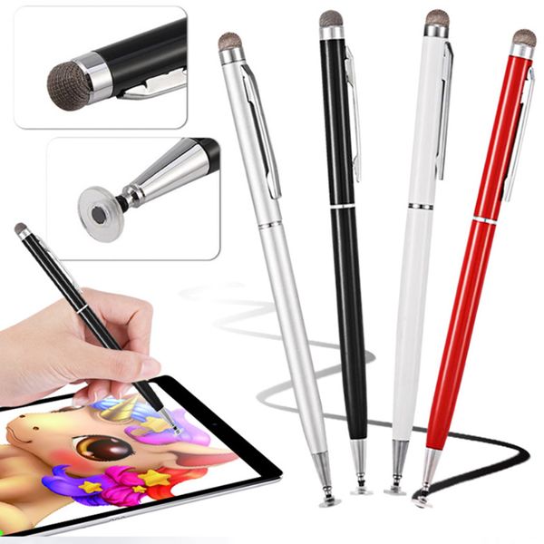 Bolígrafo Universal 2 en 1 de fibra, lápiz capacitivo para pantalla, bolígrafos para tableta de dibujo, accesorios para lápiz inteligente para teléfono móvil