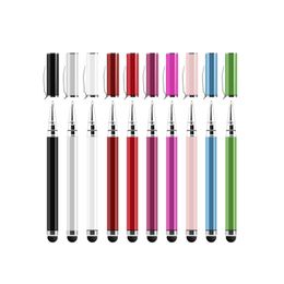 Universal 2 in 1 Stylus Pen Capacitief touchscreen Clip-on Ball Point Handwriting Pennen voor tablet mobiele telefoon