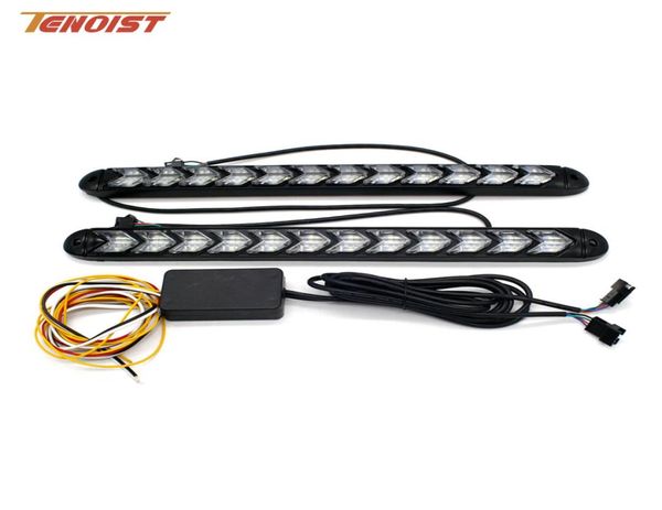 Universal 2 uds Flexible WhiteAmber IceblueAmber RedAmber LED día corriendo tira de luz DRL para coche 12V DC1381402