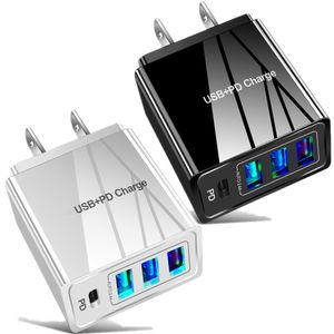 Chargeur mural haute vitesse 3.1A 4Ports PD type c USB C, adaptateur secteur Portable EU US UK pour Iphone 11 12 13 14 Htc lg téléphone android