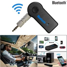 Universele 3,5 mm Bluetooth Carkit A2DP Draadloze FM-zender AUX Audio Muziekontvanger Adapter Handsfree met microfoon voor telefoon MP3-doos