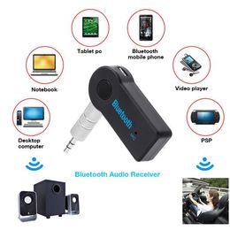 Kit de voiture Bluetooth universel 3,5 mm A2DP transmetteur FM sans fil AUX Audio récepteur de musique adaptateur mains libres avec micro pour téléphone MP3 Retail Box