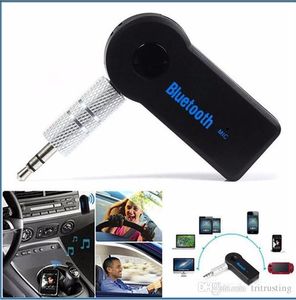 Universele 3.5mm Bluetooth Carkit A2DP Wireless FM-zender AUX AUDIO MUZIEK ONTVANGERADAPTER HANDSFREE MET MIC VOOR TELEFOON MP3 MQ200