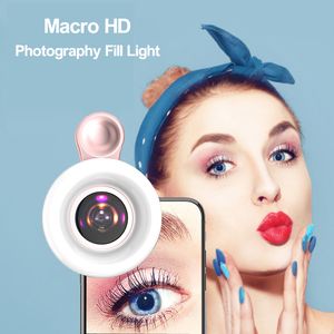 Universele 3-in-1 Fisheye Groothoek Telefoon Lens Macro Invullicht LQ-190 Macro Mobiele Telefoon Lens Invullicht Voor Alle Smart Phones