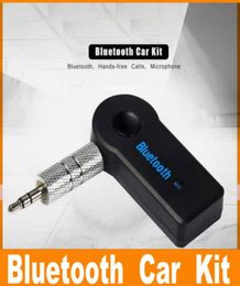 Universal 35mm Bluetooth Car Kit A2DP Wireless Aux O Muziekontvanger Adapter Handen met MIC voor telefoon MP3 Retail Box8660135