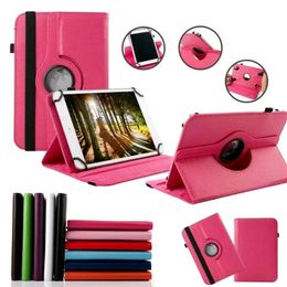 Housse de protection universelle en cuir PU avec support rotatif à 360° réglable pour tablette PC 7 8 9 10 10,1 10,2 pouces MID Huawei XiaoMi Lenovo LG Amazon Samsung Tab