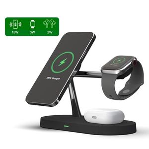 Qi Wireless Charger: 3-in-1 Fast Charging Station, 15W for iPhone 14/13/12, AirPods, Apple Watch 8/7/6