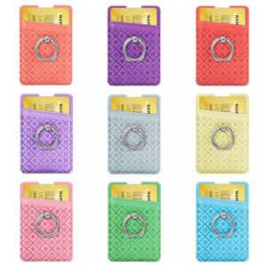 Étuis universels en cuir autocollant 3M pour iPhone 14 Plus 13 12 11 8 XR Samsung S23 S22 S21 Note 20 Empreinte de chien de chat bâton de téléphone arrière sur fente pour carte d'identité de crédit porte-bague