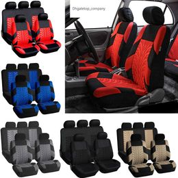 Universal 4pcs voor auto Full Seat 3D Tyre Print Interior Accessoires Auto -bescherming Polyester Fabric