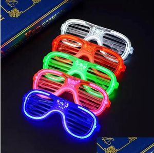 Nuevo Gafas de luz Led con forma de contraventanas parpadeantes, gafas de sol con Flash, decoración