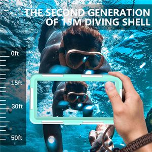 Étui de téléphone imperméable de 50ft de 50 pieds pour l'iPhone Samsung LG Motorola Sony Google Cell Phone Lanyard Sports extérieurs Full Protective Swimming Shell.