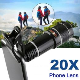 Universal 8x 20x Toy Telescope Lens Zoom portable téléphone portable de téléphone mobile externe clip caméra photo mini pour iPhone Samsung Andriod