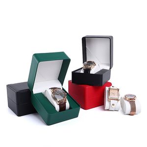 Bekijk doos pu lederen horloges opberghouder polshorloges display boxes organisator draagbare sieraden cadeau case