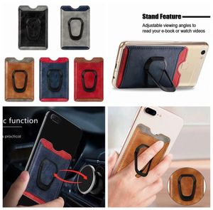 Universal Back Phone Card Slot 3M Sticker Leather on Wallet ID Credit Car Holder Magnet SUCTion voor iPhone 14 13 12 11 XS XR X SAM1314415