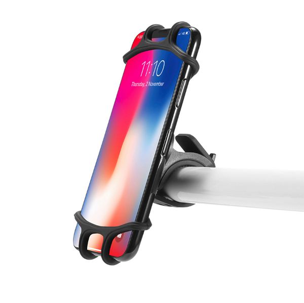 Soporte Universal para teléfono de bicicleta para 11 Pro Max Xiaomi, soporte de silicona para teléfonos móviles, soporte para manillar de motocicleta, soporte para GPS