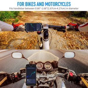 Universal Bicycle Phone Horsder Motorcycle Phone Phone Phone Mobile Phone Bike Groardbar Stand Bracket Table Sects for iPhone GPS Device