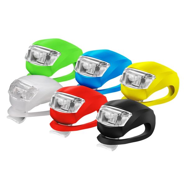 Luz delantera de bicicleta universal LED de silicona Rueda trasera delantera Lámpara de bicicleta Flash Bicicletas de seguridad Lámparas de advertencia Luces traseras impermeables Accesorios de bicicletas Envío gratis En venta