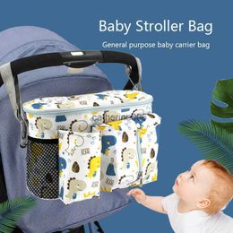 Universal Buggy Baby Pram Organisateur Carrige Bottle Holder Baby Pousteille accessoire Oxford Porte-caddie Sac de rangement sac maman L230625