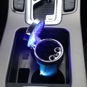Cenicero de coche universal con cubierta de luces LED Suministros de coche multifunción creativos