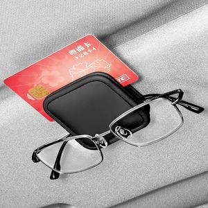 Universel voiture Auto pare-soleil lunettes boîte lunettes de soleil pince carte porte-billet support attache stylo étui lunettes voiture accessoires 240118