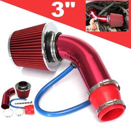 Universal Car Cold Air Intake Filter Alumimum Induction Kit Pipe Slangsysteem Red224T