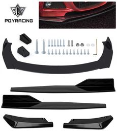 Universal Auto Auto Achter Bumper Lip Spoiler Diffuser Body met zijrok Splitter voor Honda voor Civic Sedan 4DR 2016 2017 2018 PQ1554465