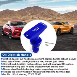 Universal CAR Oil Dipstick Many Many Motor Oil Pullhandle Aluminio Billet NUEVO REEMPLAZO DE REEMPLACIÓN DE AUTOMÁTICO