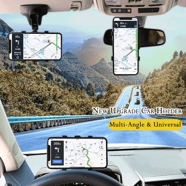Soporte Universal para teléfono de coche, espejo retrovisor para salpicadero, soporte para suministros de navegación GPS para teléfono móvil, soporte ajustable para teléfono automático
