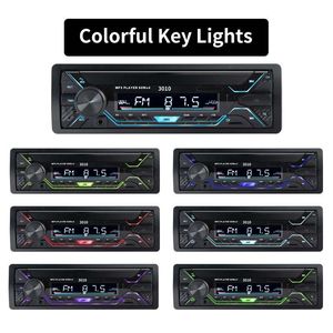 Autoradio universel Audio 12-24V camion Bluetooth stéréo lecteur MP3 récepteur FM 60Wx4 avec lumières colorées AUX USB TF carte Auto Kit227o