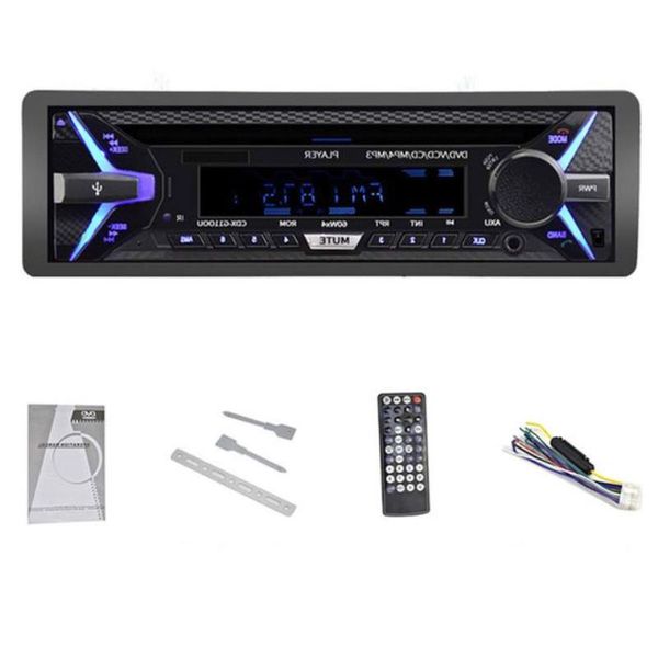 Freeshipping Universal Car Radio Reproductor de DVD Bluetooth CD VCD MP3 Tarjeta SD Reproductor de entrada auxiliar con control remoto Seprd