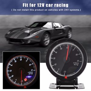 Freeshipping Universal Car RPM Tachometer 12V 9000 RPM Shift Tacómetro Calibrador con retroiluminación LED para carreras de autos Estilo de coche