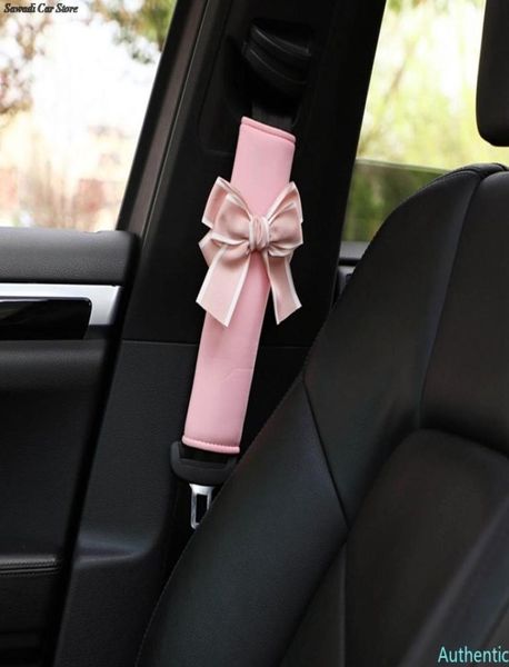 Correo de asiento de automóvil universal cubierta linda corbata de lazo suave y suave estilización de hombreras accesorios para automóvil