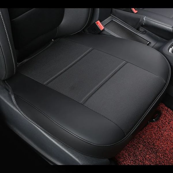 Funda Universal para asiento de coche, alfombrilla de cuero PU transpirable para cojín de silla de coche, funda para asiento delantero de coche, alfombrilla antideslizante para las cuatro estaciones