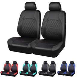 Conjunto de funda de asiento de coche Universal de cuero PU, almohadilla protectora de cojín de recubrimiento completo, ajuste antiarañazos, cojín de asiento de recogida Sedan Suv