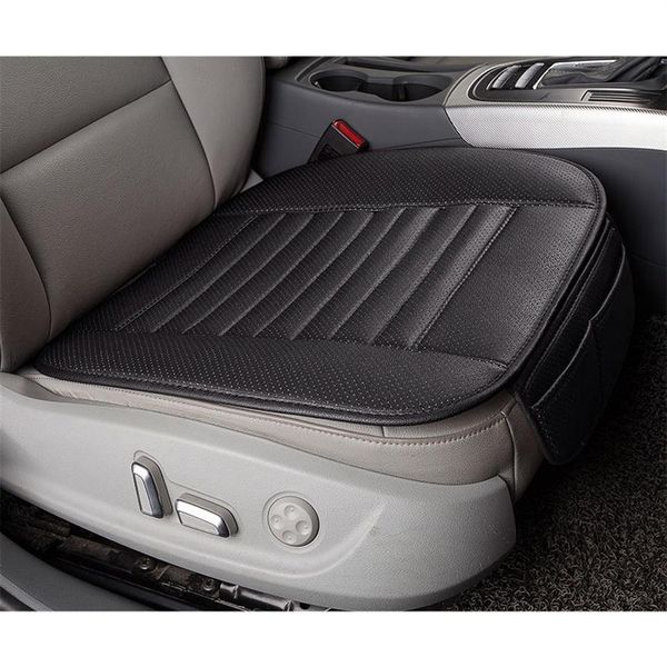 Coussins de siège de voiture universels, coussin monobloc sans dossier, housse de sièges de voiture en charbon de bambou, accessoires d'intérieur en cuir PU 246R