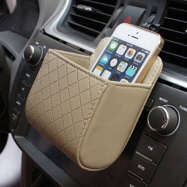 Sac de rangement de voiture universel sortie d'air suspendu organisateur en cuir Auto intérieur support pour téléphone lunettes Storager accessoires de voiture