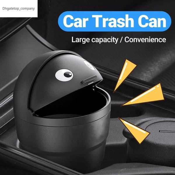 Cubo de basura Universal para coche, organizador automático, caja de almacenamiento con tapa abatible, Mini cubo de basura automotriz a prueba de fugas para coche