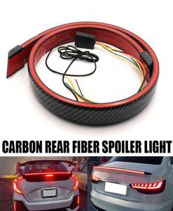 Becquet de coffre multifonction universel en Fiber de carbone, bande lumineuse LED 12M, becquet arrière extérieur de voiture, clignotant, lampe de frein 6495861