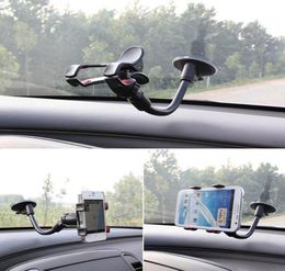 Universal Cars Windshield Mobile Phone Mount Bracket Holder Stand voor iPhone 5 6 7 Samsung S7 S6 Edge Retail Package3244047