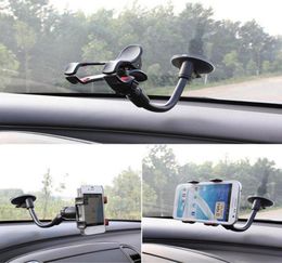 Universal Cars Windshield Mobile Phone Mount Bracket Holder Stand voor iPhone 5 6 7 Samsung S7 S6 Edge Retail Package9195887