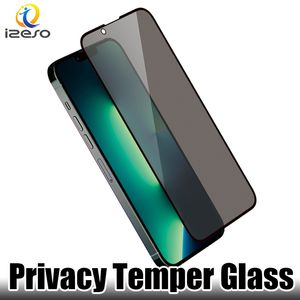 Verre trempé de confidentialité pour iPhone 15 14 13 12 Pro Max 11 XR X 8 7 Plus Film de protection d'écran antireflet avec emballage de vente au détail izeso