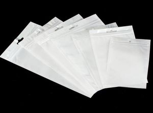 Universele Helder Witte Parel Plastic Poly Zakken OPP Verpakking Ritssluiting Pakket Accessoires PVC Dozen Handgat voor USB iPhon9001660