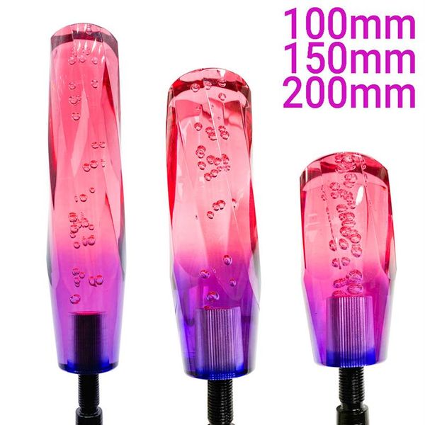 Pommeau de levier de vitesse de voiture universel à bulles de cristal JDM couleur mélangée rouge violet 1 order189M