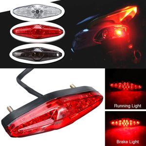 Feu arrière LED rouge universel pour moto, ATV, Dirt Bike, arrêt de course, sans support, DC 12V